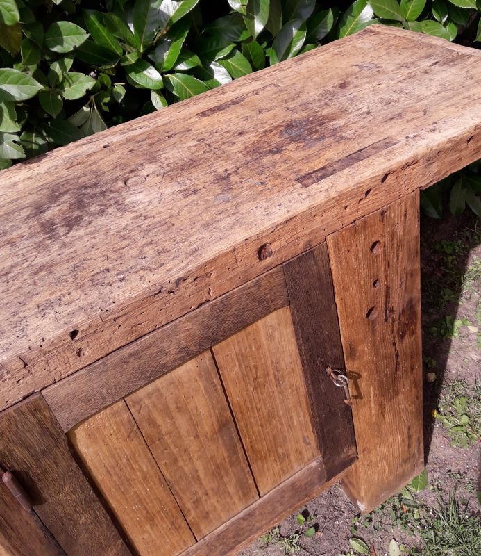 Workshop workbench L261xD50xH80,5cm old beech