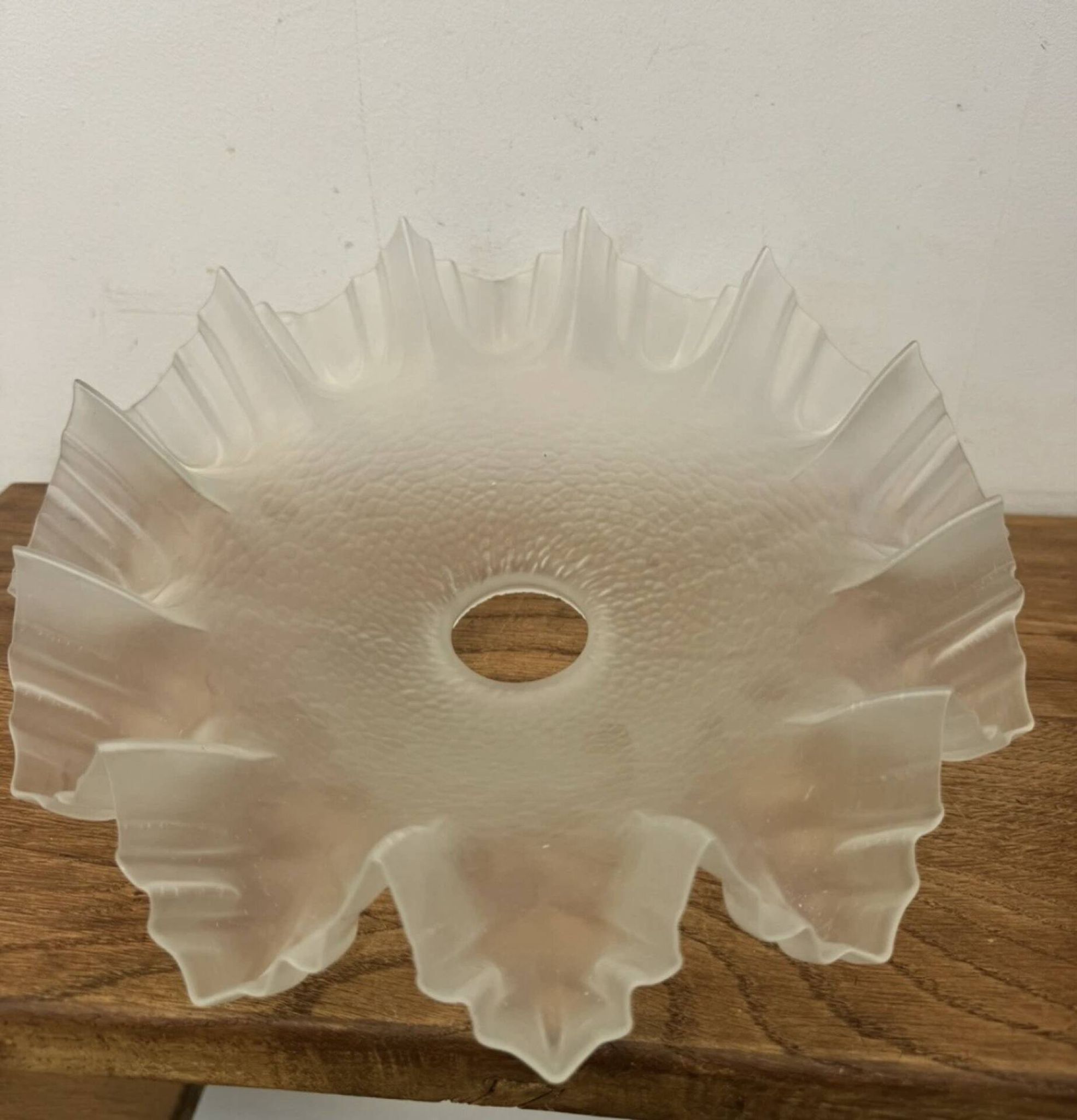 Vintage lampshade lace pleated transparent glass claw