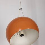 Vintage 70's chandelier in orange metal, italian design