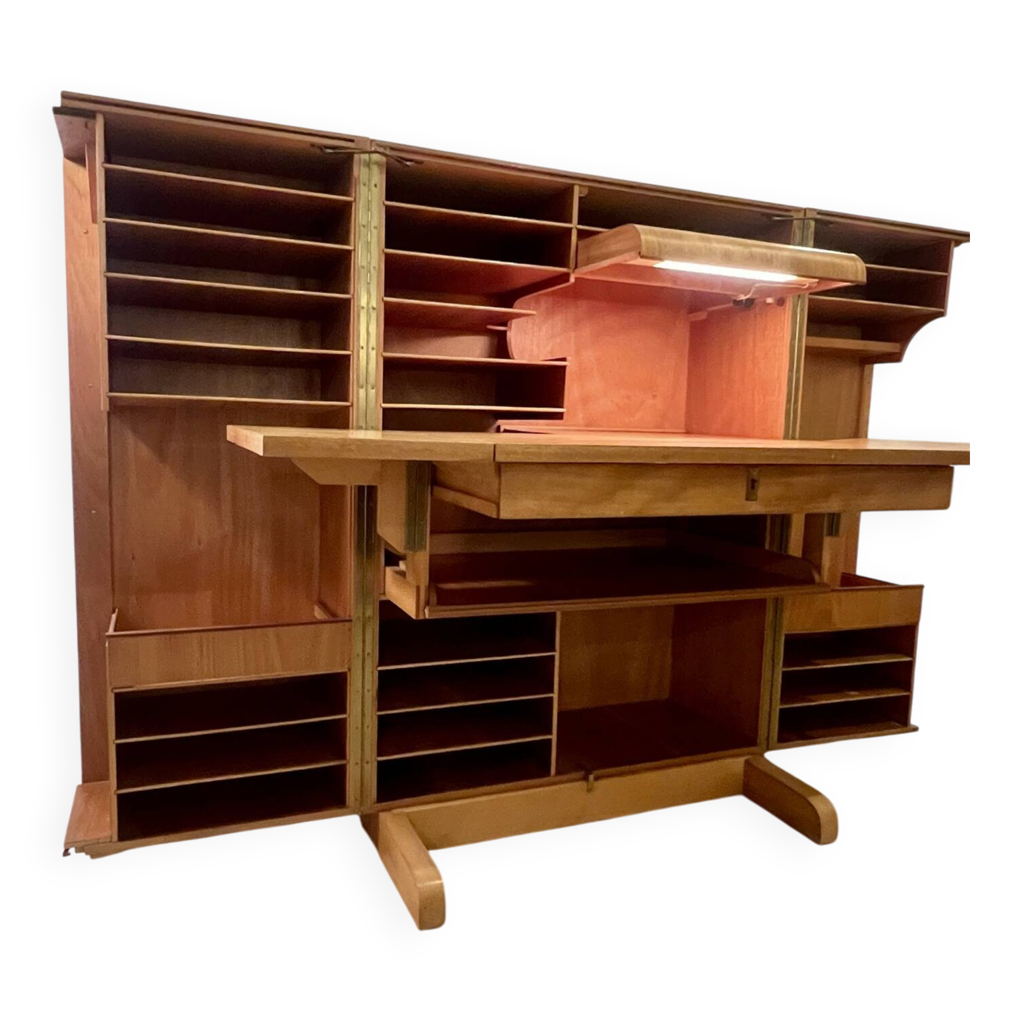 Bureau cabinet pliant "Magic Box" Mummenthaler & Meier du milieu du siècle - sw