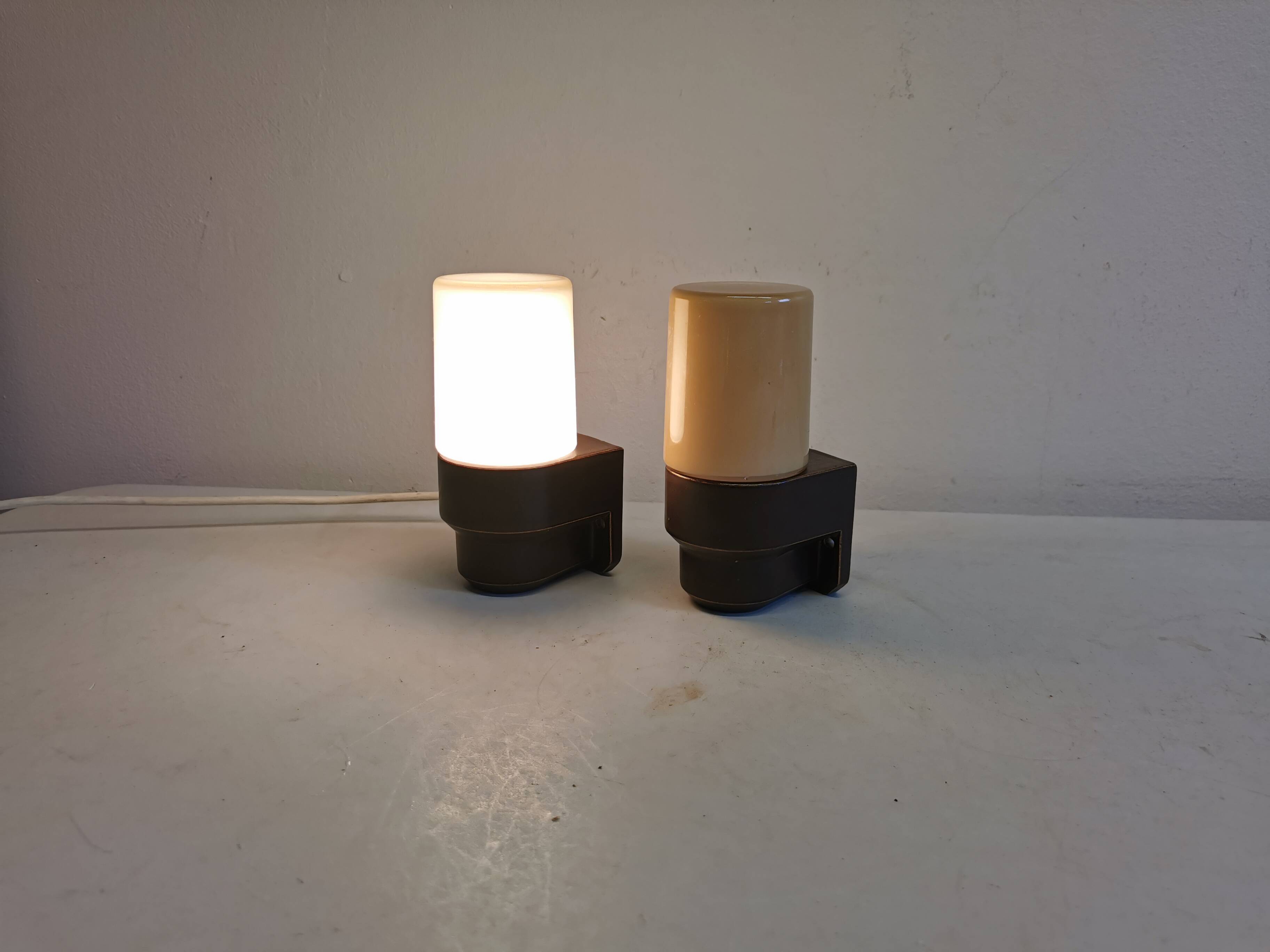 A pair of old bathroom lamps from Swedish IFÖ, 1960s