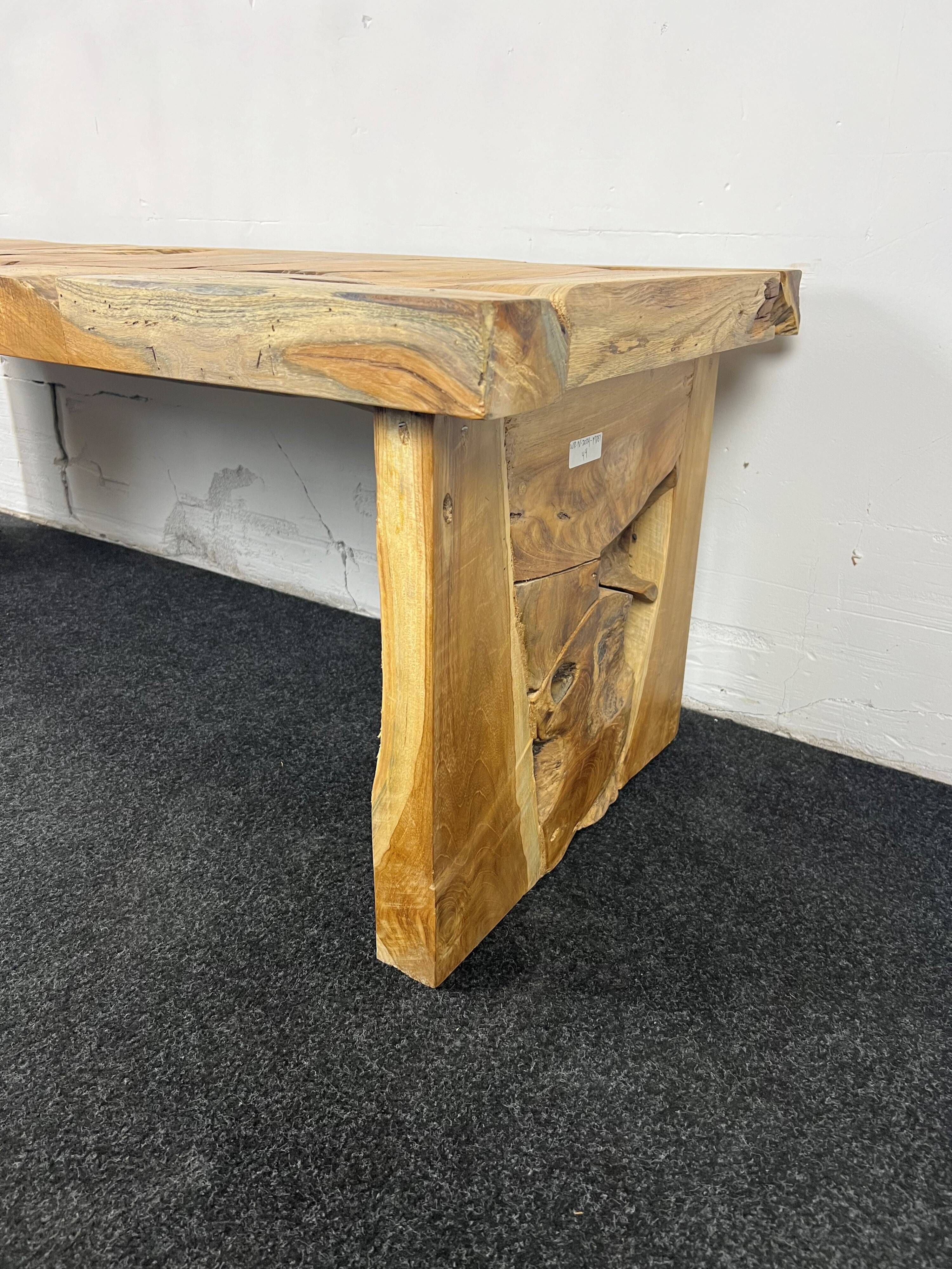Raw wood bench