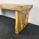 Raw wood bench