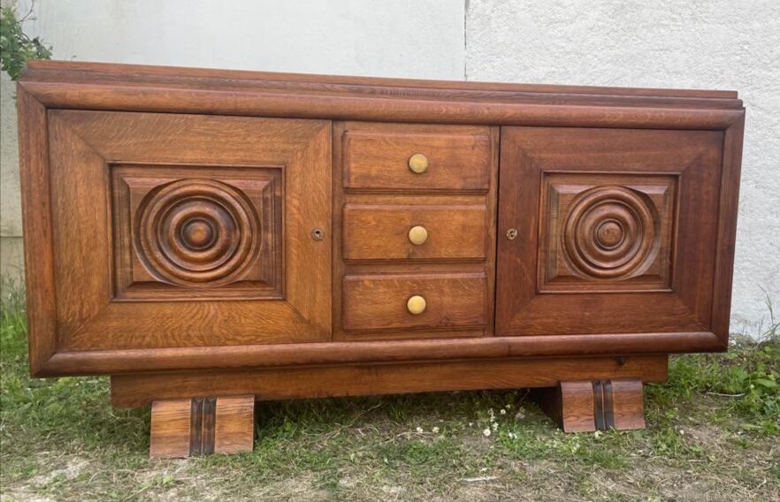 Art deco solid oak sideboard 1940