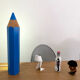 Stone pencil lamp Sala for Vilac Vintage minimalist 80s
