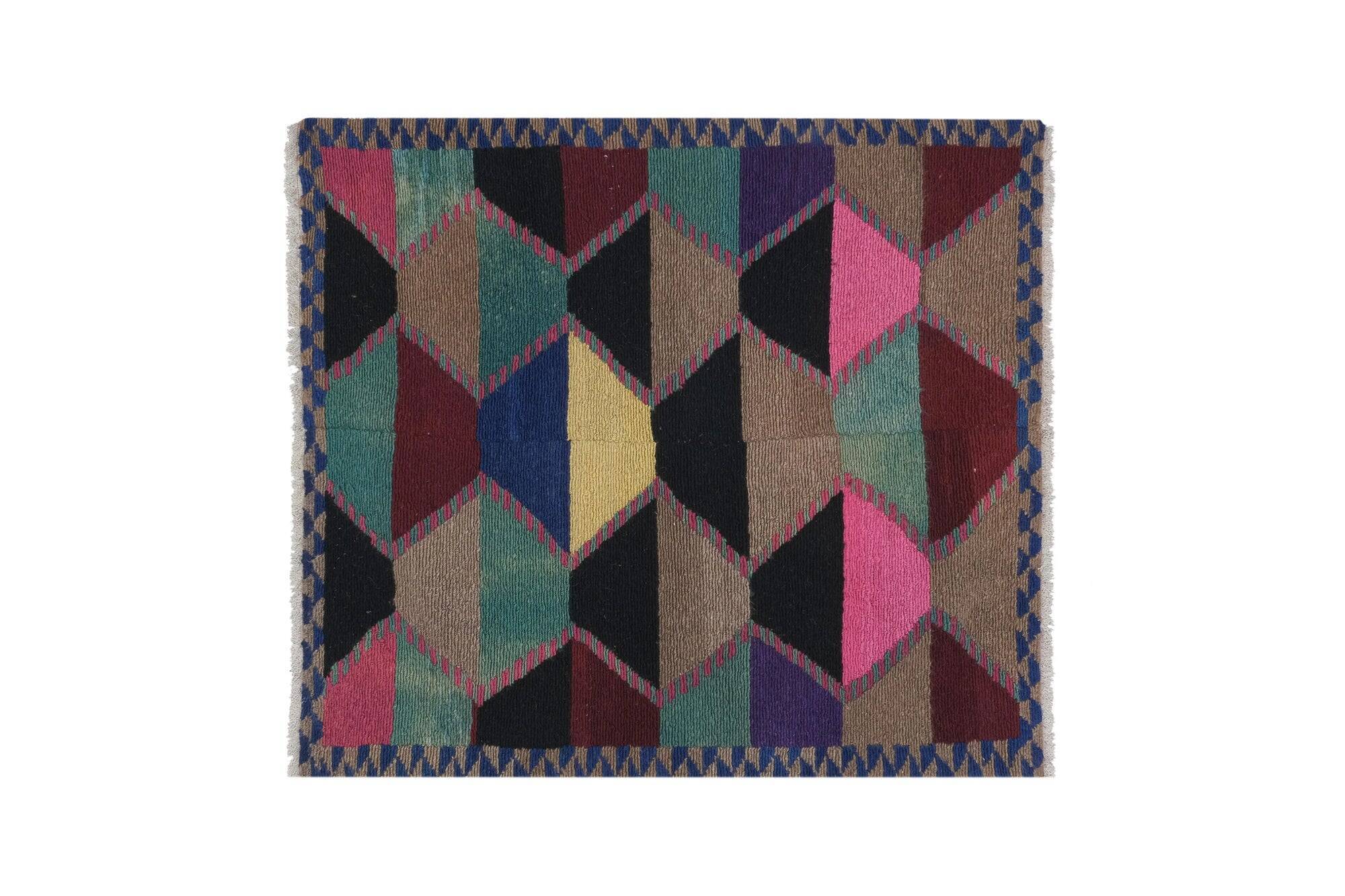 Vintage Turkish handmade rug 124x141 cm
