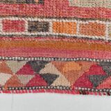 Pink & Red Hallway Vintage Runner Rug, 100x356Cm