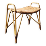 Rattan footstool for Rohé Noordwolde, The Netherlands 1960's