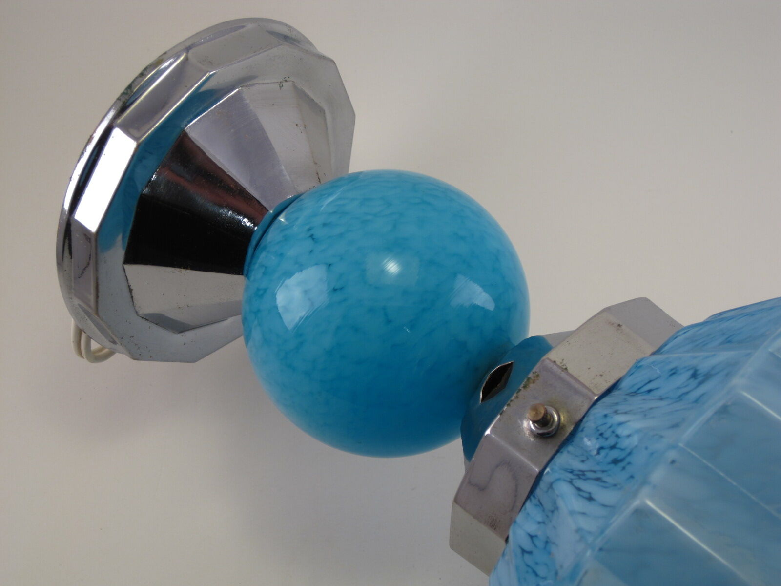 Double ceiling suspension lamp globe in glass