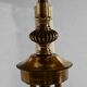 Brass bouillotte lamp with red lampshade, Louis XVI – XXth style