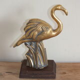 Pink flamingo in bronze