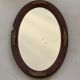 Old stitched oval mirror, 53x37 cm