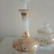 Suite carafe carafon et pot opaline à décors doré XIX eme