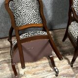 Pair of Napoleon III period curved armchairs in mahogany circa 1850
