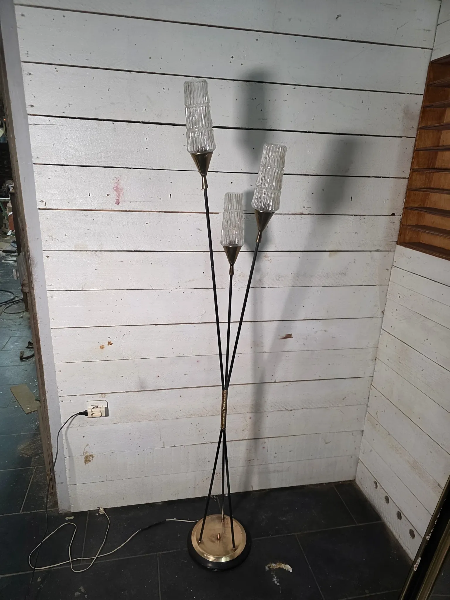 Lampadaire vintage 3 feux des années 60