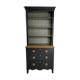 Antique black painted pine bookcase