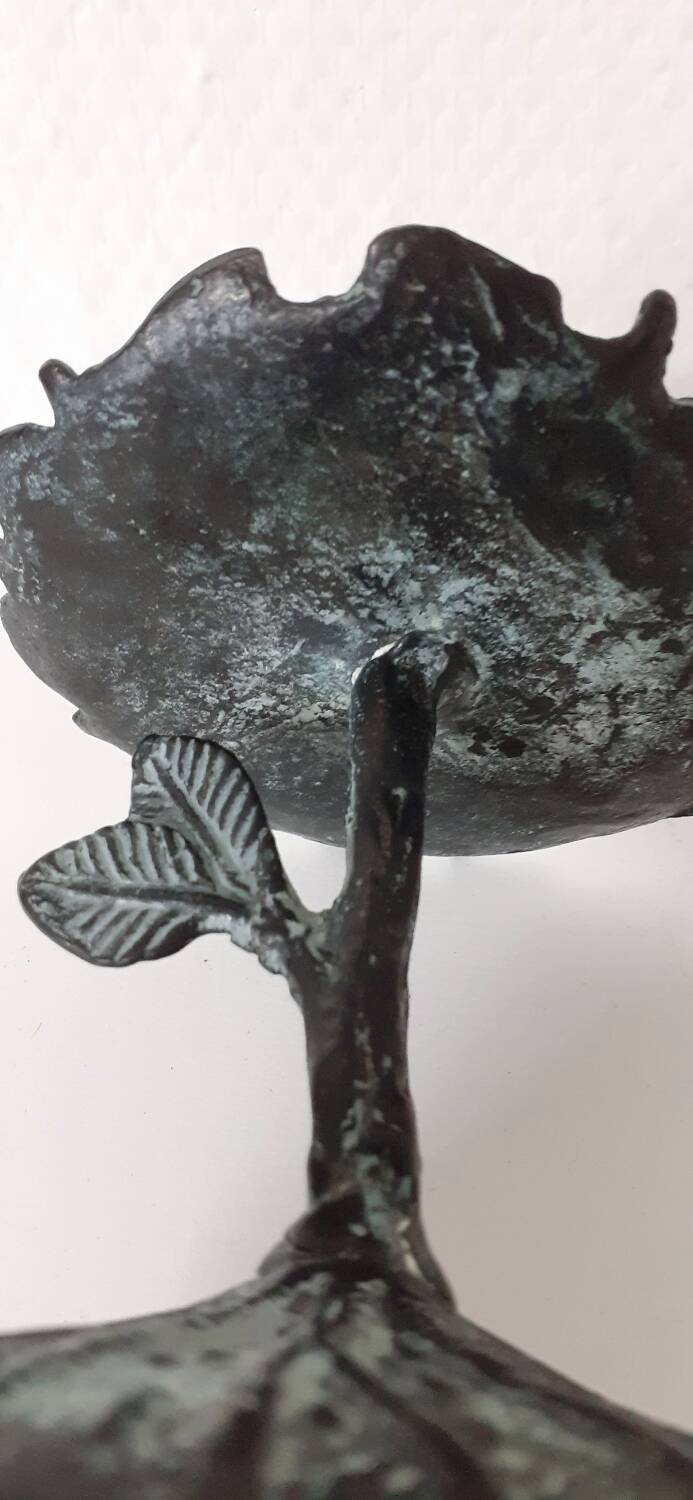 Pretty vintage bronze candle holder