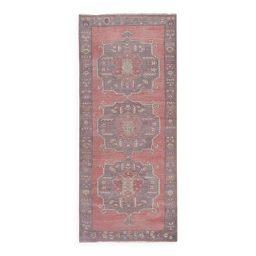 Vintage Turkish handmade rug 146x338 cm