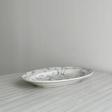 Vintage blue and white ceramic oval dish
