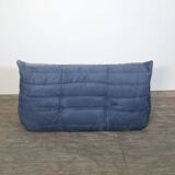 Ligne Roset two-seater blue Togo sofa by Michel Ducaroy