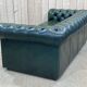 Chesterfield 3-seater sofa in green leather from the 80s