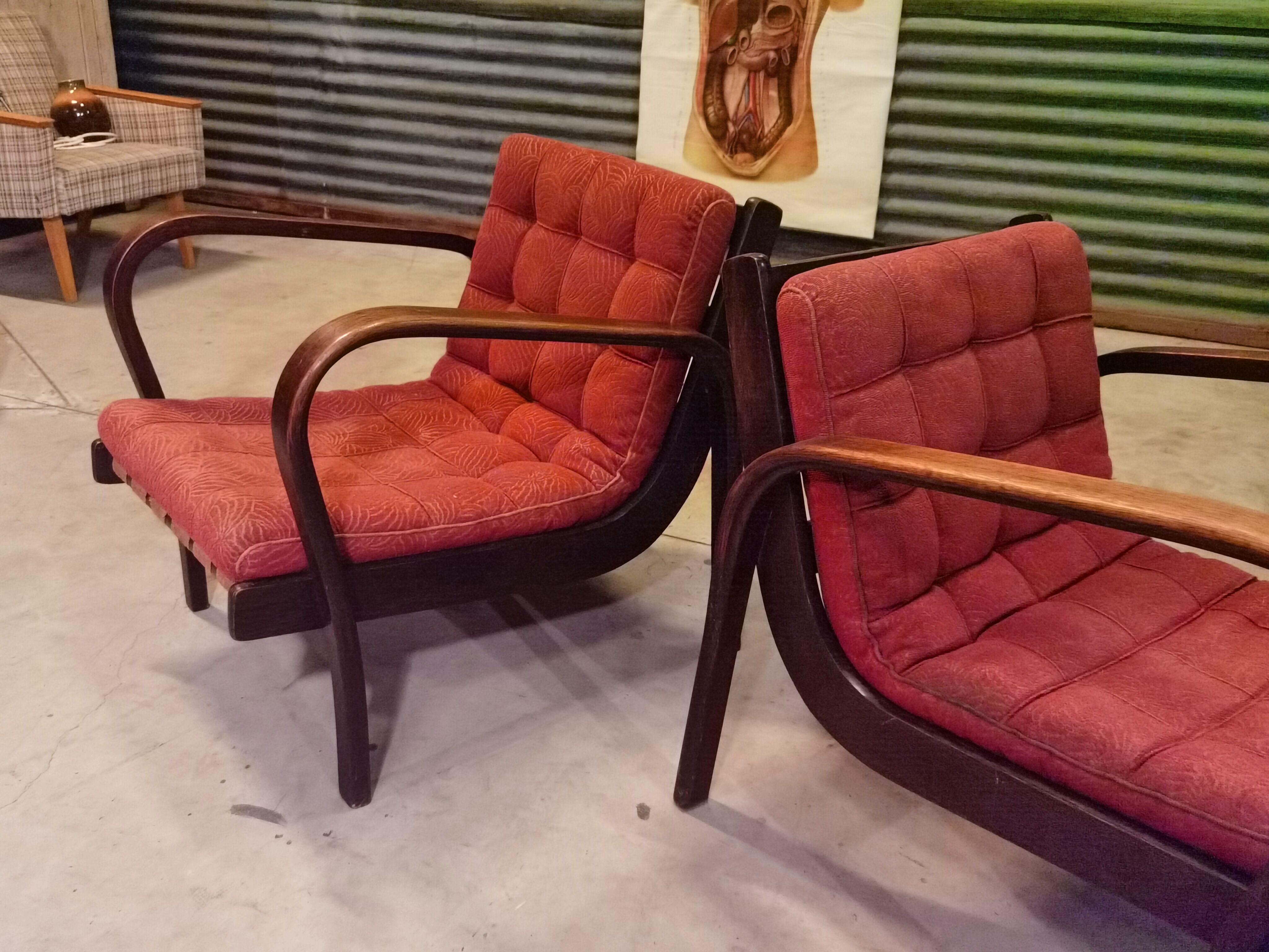 Pair of armchairs by Karel Kozelka and Antonin Kropacek