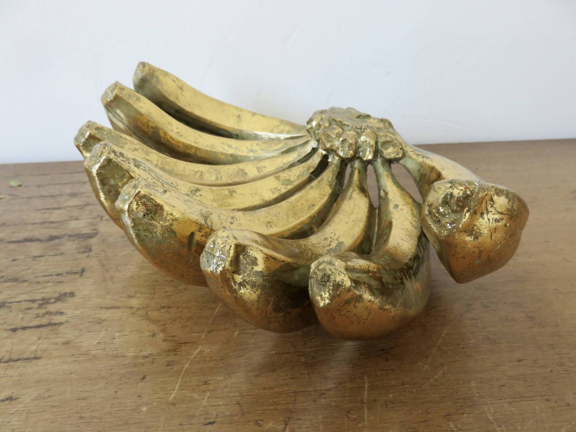 Vide poche "bananes" en résine dorée, années 80-90
