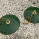 Vintage suspension duo in enamelled sheet metal style indus green and white