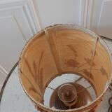 Sandstone lamp and lampshade in dried flowers 70s