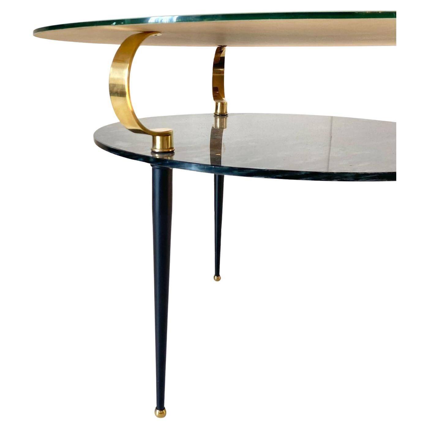 Table en verre moderne du milieu du siècle dans le style de Fontana Arte, Italie années 1950