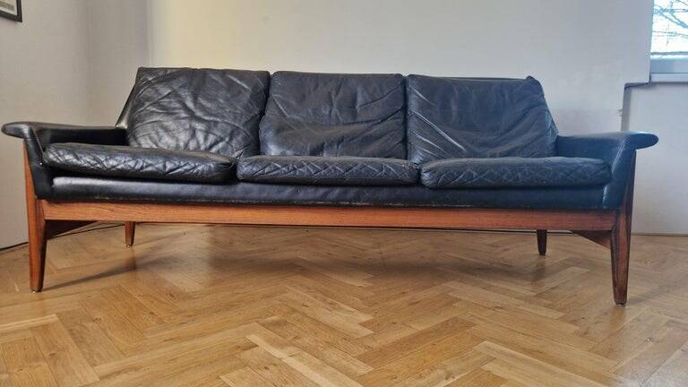 Midcentury Rare Leather Sofa Bovenkamp, Netherlands, 1960s