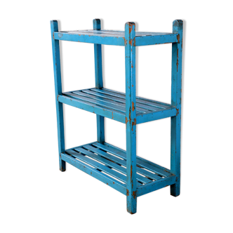 Burmese teak shelf with original blue patina