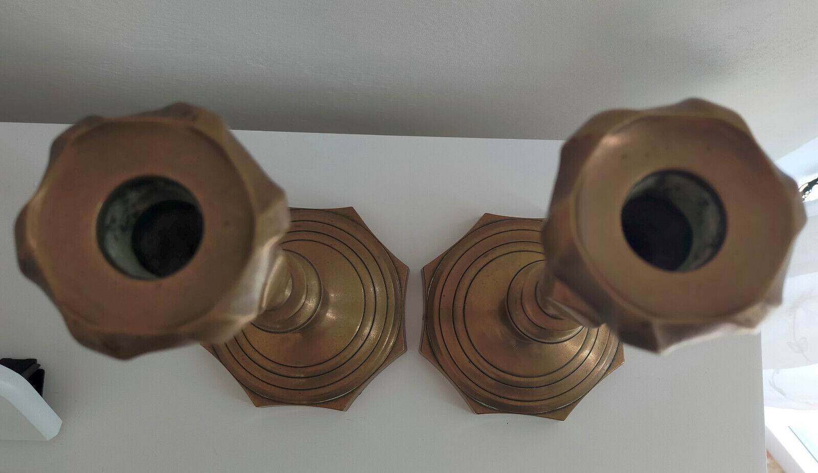 Pair of 19th century bronze candlesticks