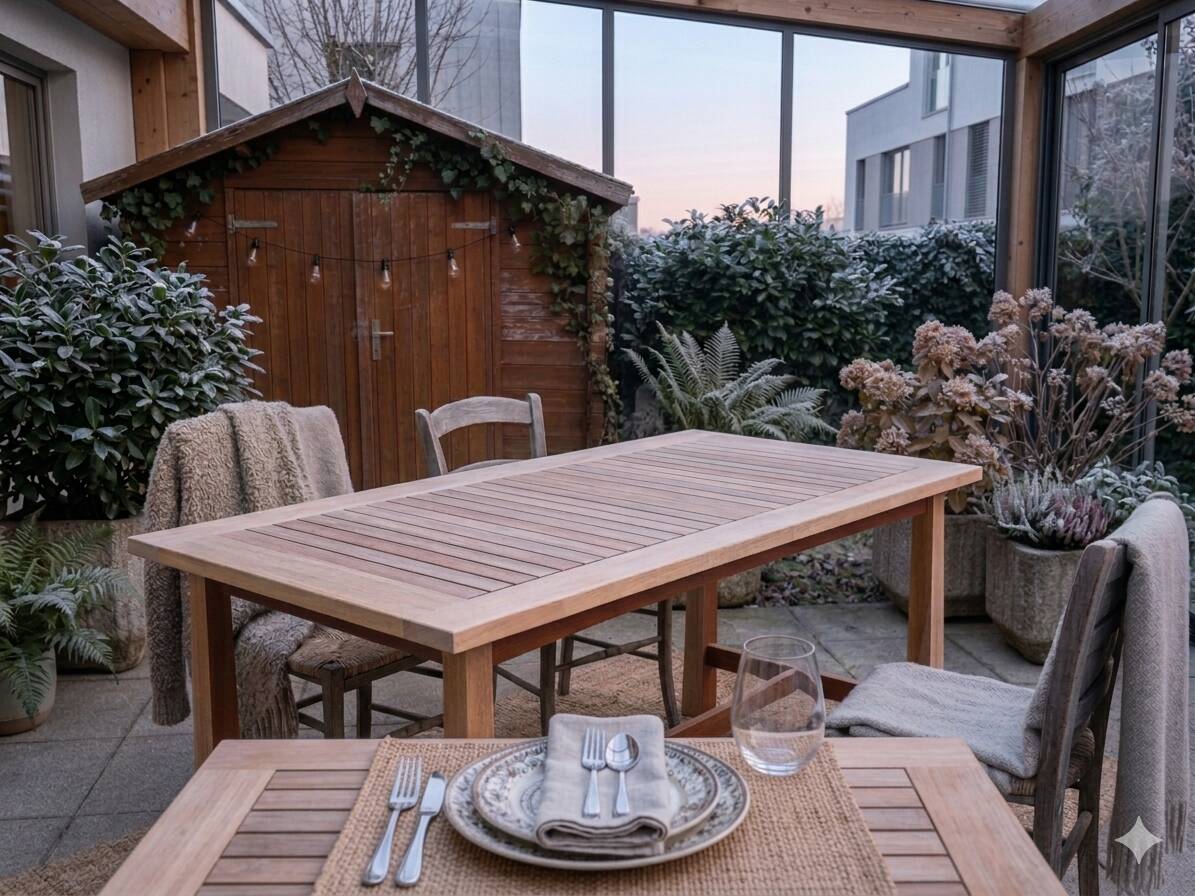 Rectangular dining table in exotic wood