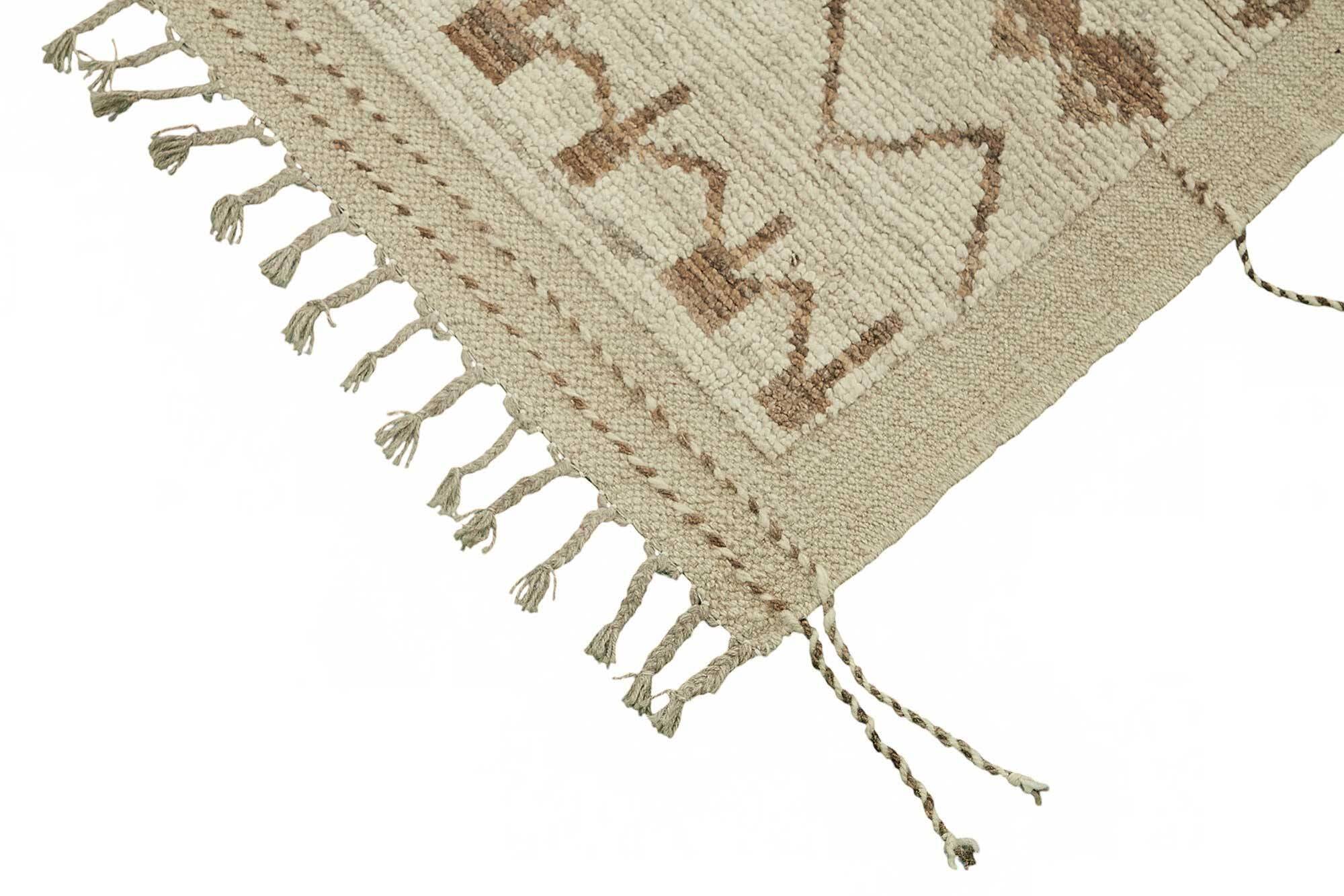 Hand-Knotted Tribal Unique 212 cm x 311 cm Beige Wool Carpet