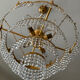 Waterfall chandelier in gilded bronze and crystal tassels