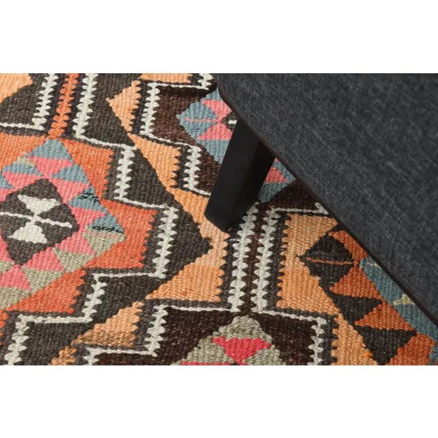 1970s Turkish Oushak Handmade Wool Cotton Orange Runner Rug 103x325