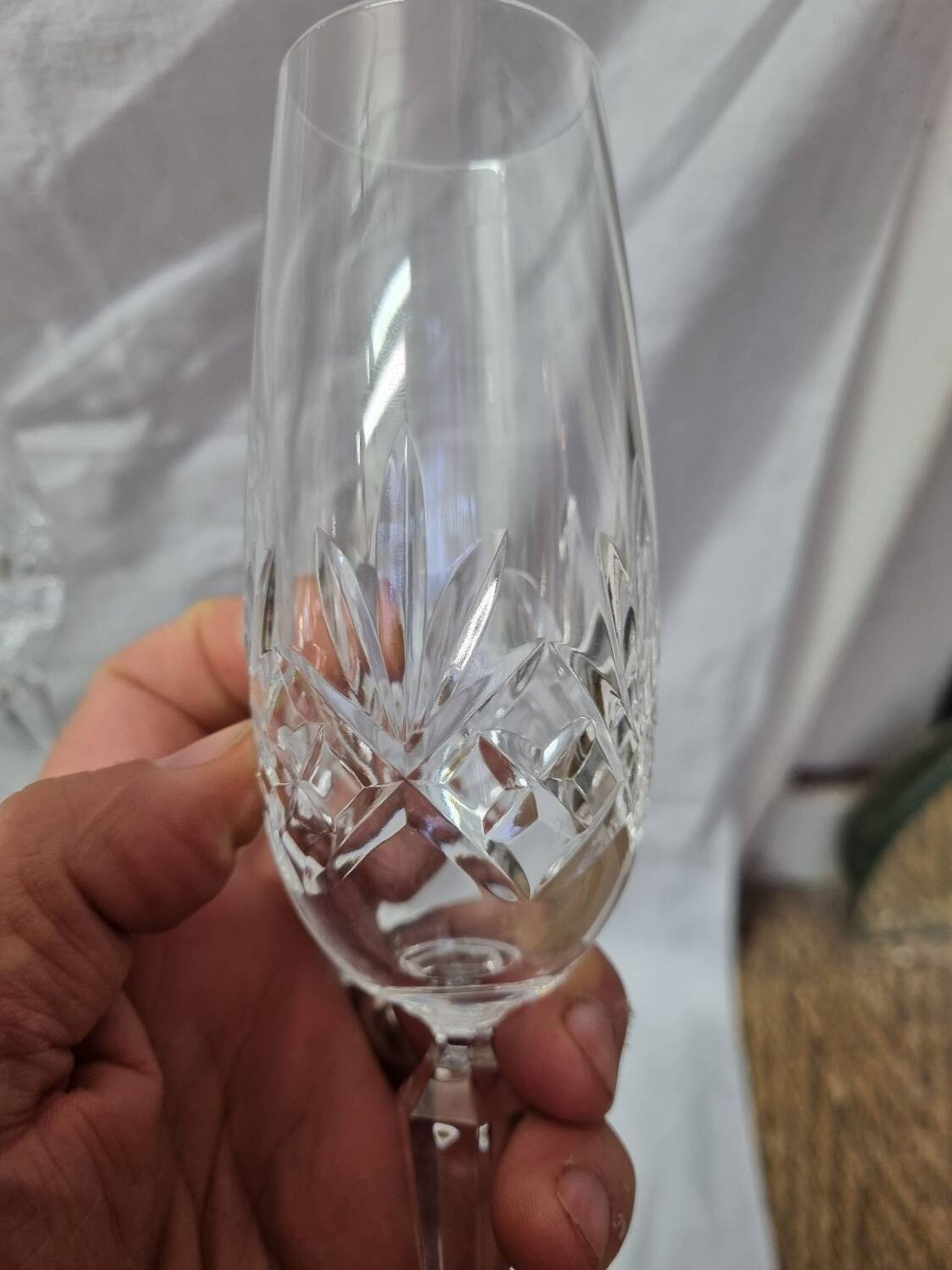 8 flutes a champagne en cristal de Bohême