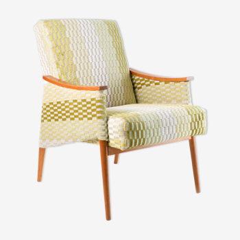 Fauteuil vert carreaux