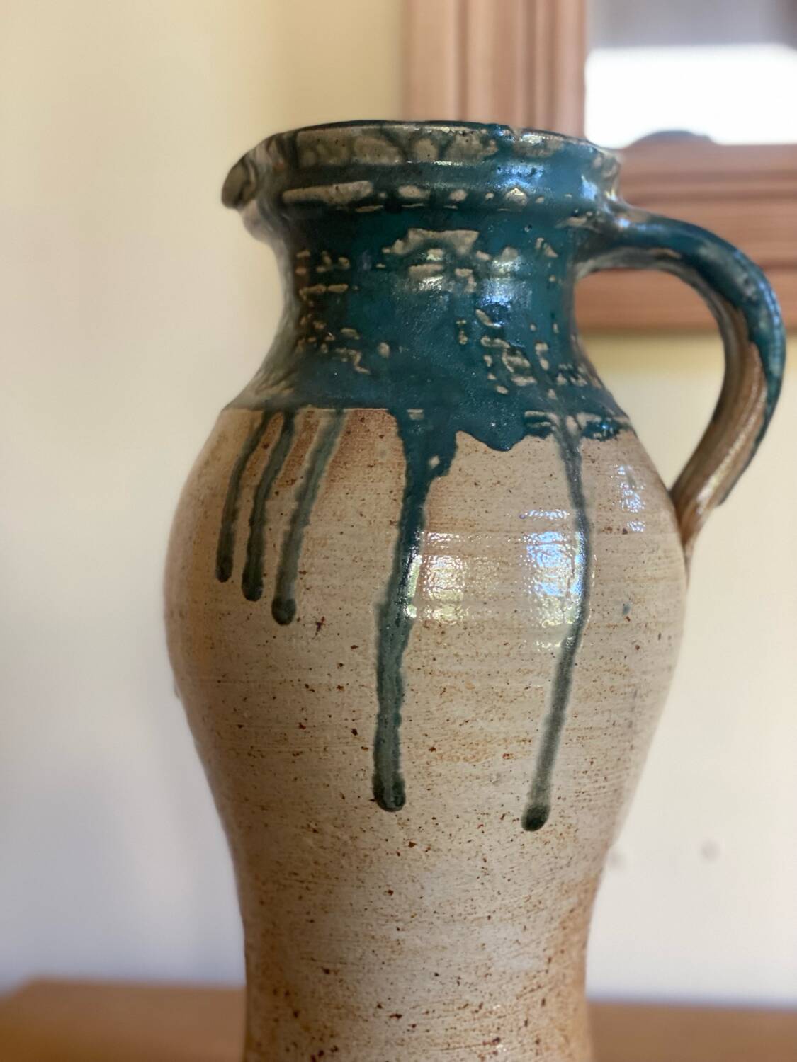 Vintage handmade ceramic jug vase pot