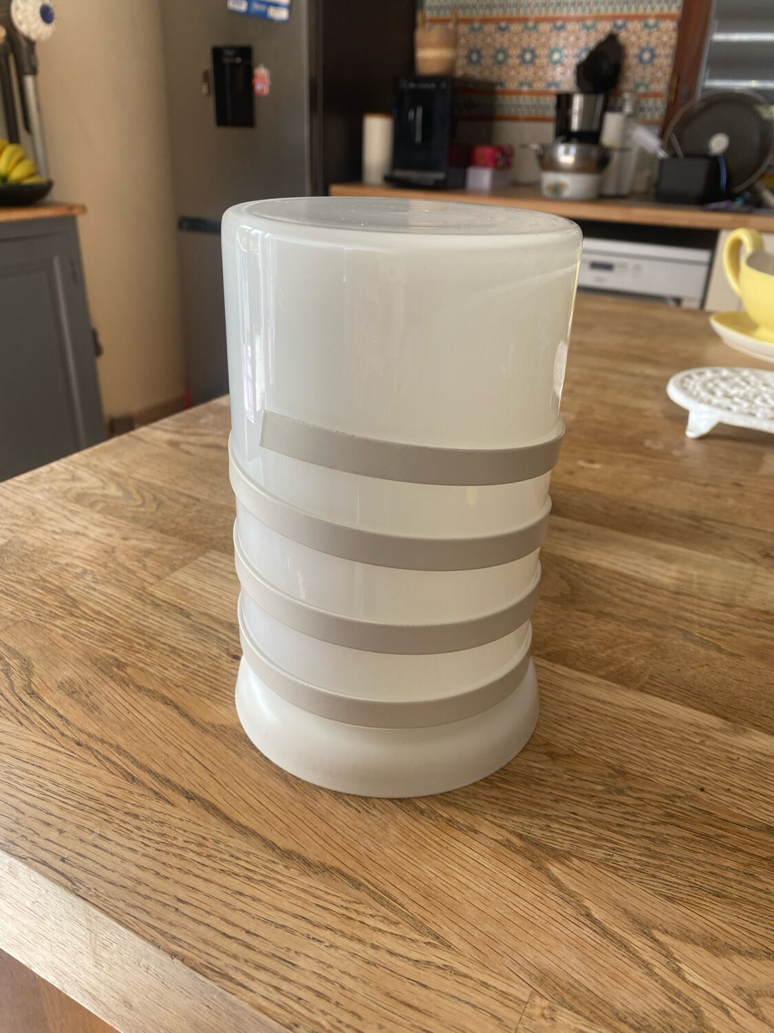 Vintage glass and metal lamp