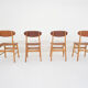 Set of four teak plywood chairs, The Netherlands 1950's