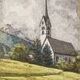 Aquarelle Et China Motiven Vigo Di Fassa Signé E.Baldwin 1955