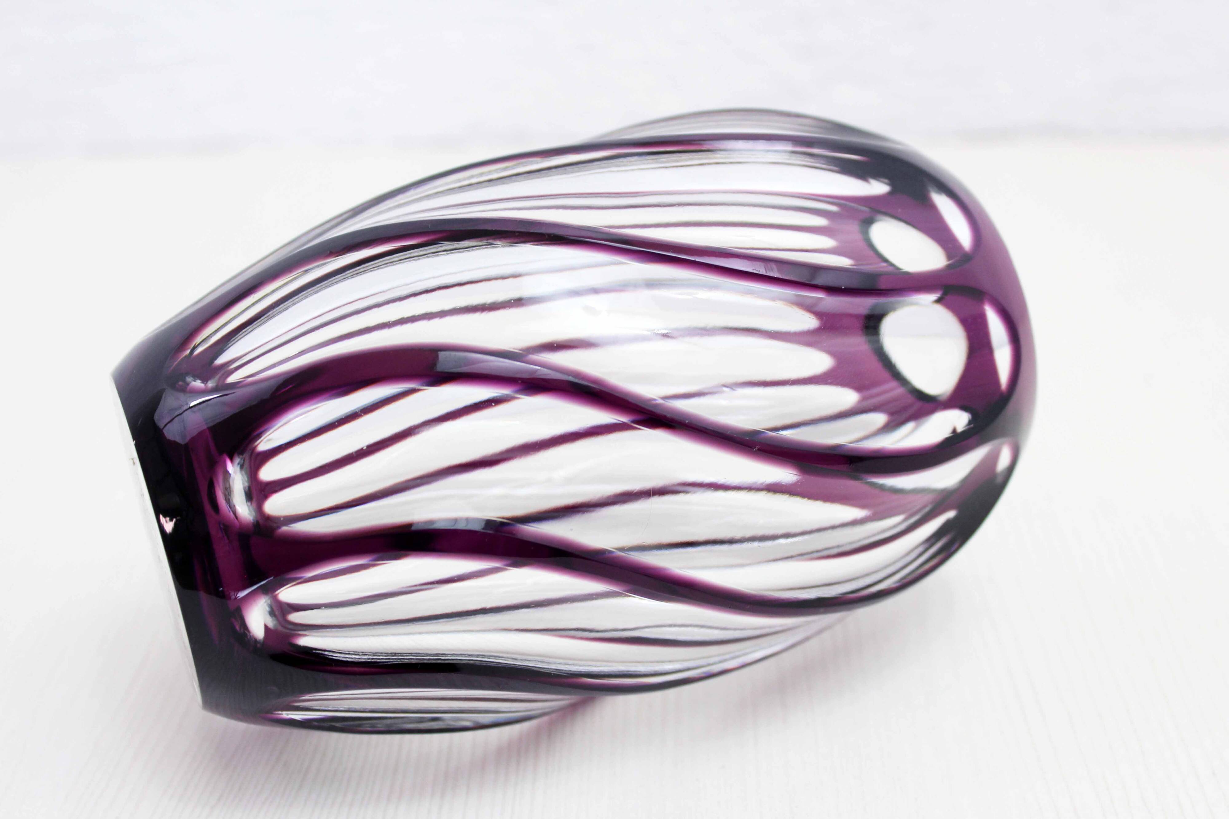 Bohemian crystal vase Johannes Oertel & co Haida