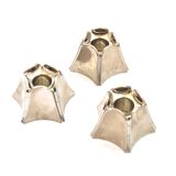 Set of 3 DESIGN BMF modular candle holders in silver metal 1970