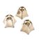 Set of 3 DESIGN BMF modular candle holders in silver metal 1970