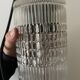 70s chrome pendant light with molded glass globe