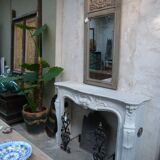 19th century Carrara marble fireplace