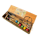 Ancien jeu de croquet en bois vintage