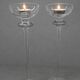 Pair of blown glass candle holders – Sleek design – Pedestal candlesticks
